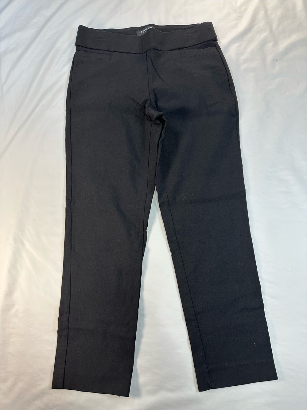 Liz Claiborne Black Straight-Leg Pull-On Pants size 4PS